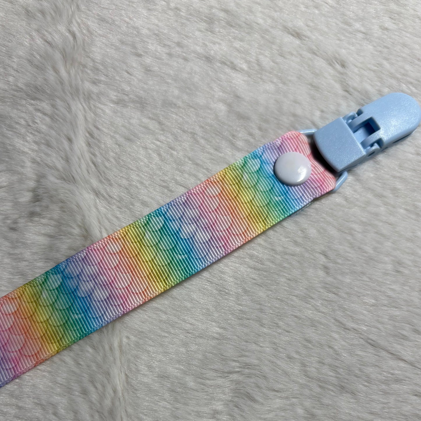 Rainbow Scales Adult Pacifier Clip