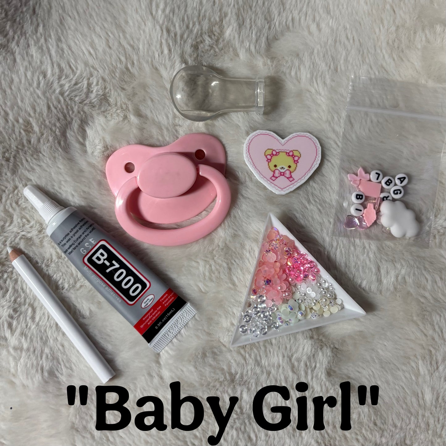 “Baby Girl” Adult Pacifier DIY Kit