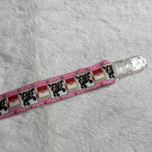 Nezuko Pattern Adult Pacifier Clip