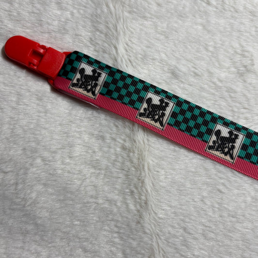 Tanjiro Kamado Pattern Adult Pacifier Clip